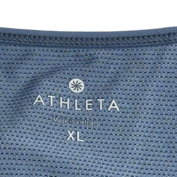 Athleta blue abstract pattern supercharged tank top with built in bra size XL - Picture 5 of 13